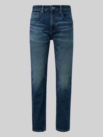 Blugi Mauro, cu talie inalta, croiala Regular Fit, Tapered leg, Albastru inchis - Img 9