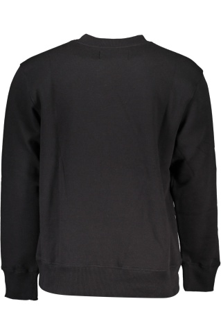 Bluza barbati din molton cu imprimeu cu logo si croiala Regular Fit negru - Img 5