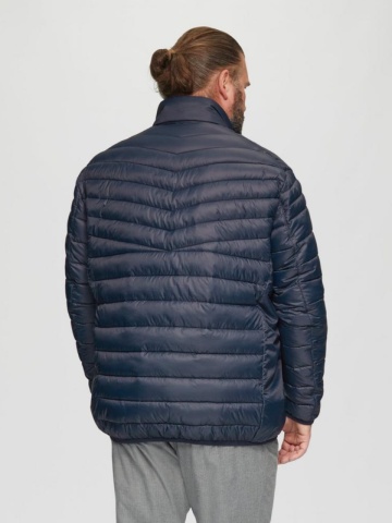 Jacheta barbati big sizes cu buzunare oblice, logo, fara gluga, Bleumarin - Img 2