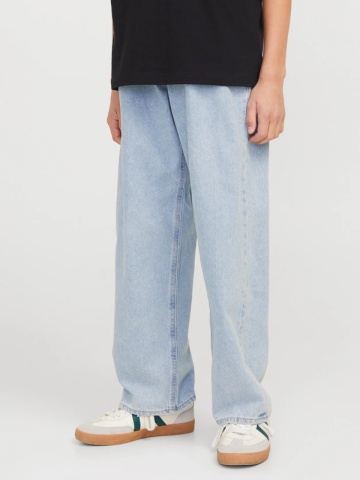 Jack & Jones Blugi baieti, ALEX, cu talie inalta si croiala Baggy Fit, Albastru deschis