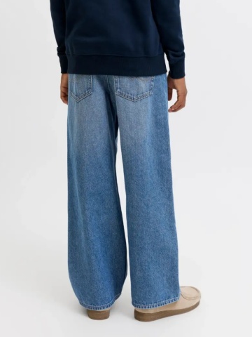 Jack & Jones Blugi baieti, DAVE, cu talie inalta si croiala Baggy Fit, Albastru inchis - Img 2
