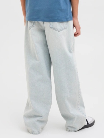 Jack & Jones Blugi baieti, RON, cu talie inalta si croiala Extra Baggy fit, Albastru deschis - Img 2