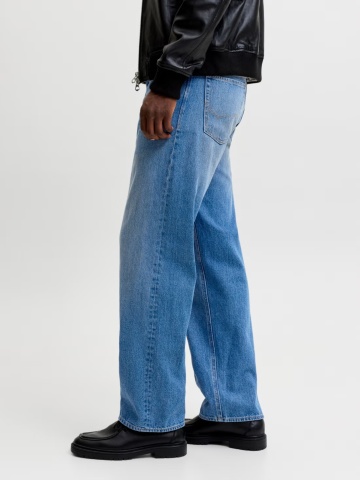 Jack & Jones Blugi barbati ALEX, cu talie inalta si croiala Baggy fit, Albastru - Img 3