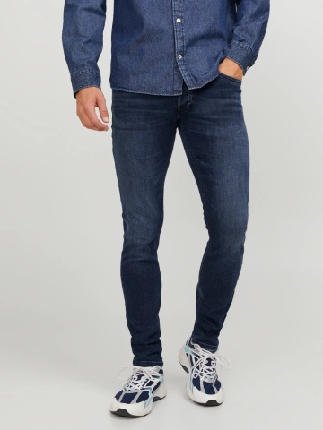 Jack & Jones Blugi barbati Glenn, cu talie joasa si croiala Slim fit, Albastru inchis