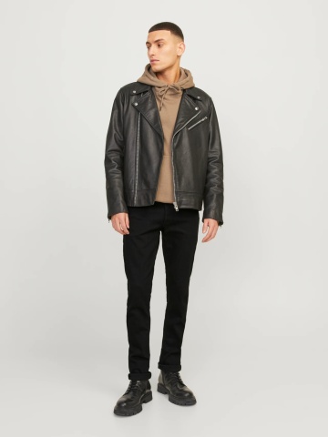 Jack & Jones Blugi barbati GLENN, talie joasa, croiala Slim fit, Negru - Img 6