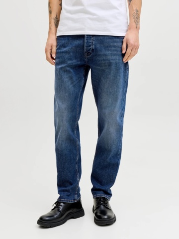 Jack & Jones Blugi barbati, Mike, cu talie medie si croiala Conica, Albastru inchis