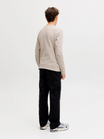 Jack & Jones Bluza baieti, Relaxed fit, cu decolteu la baza gatului, Bej - Img 2