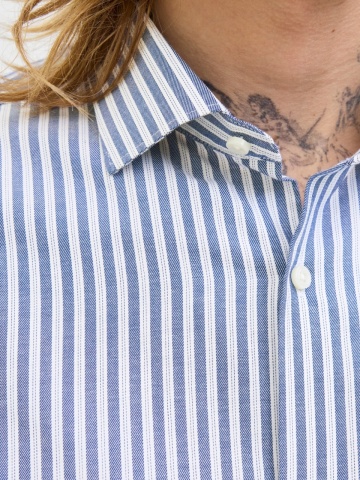 Jack & Jones Camasa non-iron barbati din bumbac organic, Slim Fit, JPRBLAPARKER, Albastru deschis - Img 4