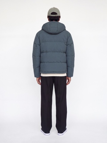 Jack & Jones Geaca barbati, PUFFER, cu gluga, JJESOHO, Gri albastrui - Img 4