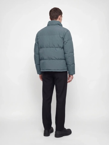 Jack & Jones Geaca barbati, PUFFER, cu guler inalt, JJESOHO, Gri albastrui - Img 5