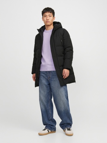 Jack & Jones Geaca lunga barbati, PUFFER, cu gluga, Regular fit, JJEBECKS, Negru - Img 4