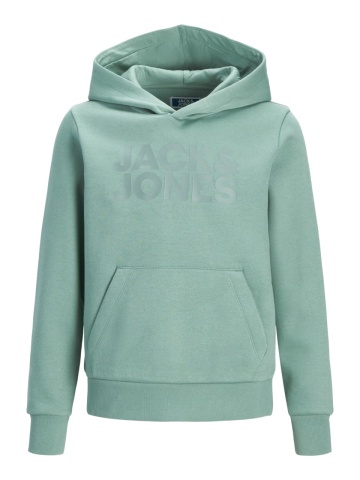 Jack & Jones Hanorac baieti, Regular Fit cu buzunar tip marsupiu si imprimeu cu logo, Verde deschis - Img 8