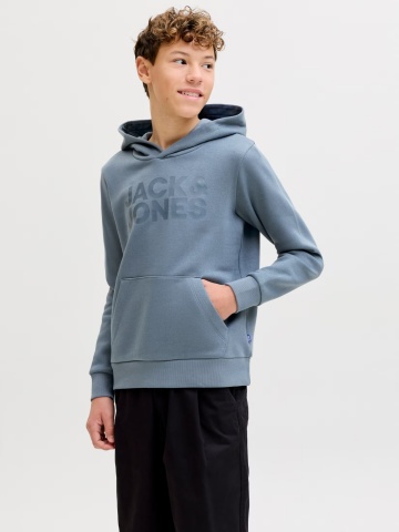 Jack & Jones Hanorac baieti, Regular Fit cu buzunar tip marsupiu si imprimeu cu logo, Albastru