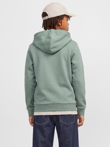 Jack & Jones Hanorac baieti, Regular Fit, fara buzunare, cu imprimeu cu logo, JJCOLLEGEY, Verde - Img 2