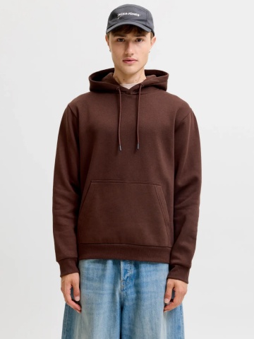 Jack & Jones Hanorac barbati, cu buzunar tip marsupiu, Relaxed Fit, JJEBRADLEY, Visiniu