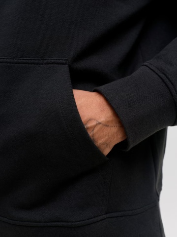Jack & Jones Hanorac barbati, cu buzunar tip marsupiu, Relaxed Fit, JJEARCHIVE, Negru - Img 4