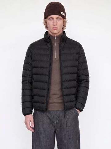 Jack & Jones Jacheta barbati, PUFFER, cu puf de rata, Regular fit, JJEBERG, Negru
