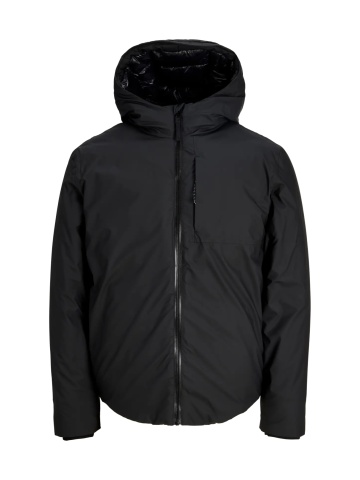 Jack & Jones Jacheta barbati, Regular fit, cu gluga fixa reglabila cu snur, JCOCLUB, Negru - Img 7