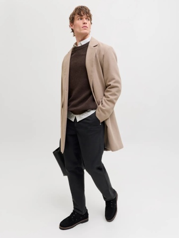 Jack & Jones, Pantaloni chino barbati, cu talie medie, Regular Fit, Jpstollie, Negru - Img 6