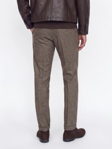 Jack & Jones Pantaloni chino, barbati, cu talie medie, Regular Fit, JPSTOLLIE, Maro inchis - Img 2