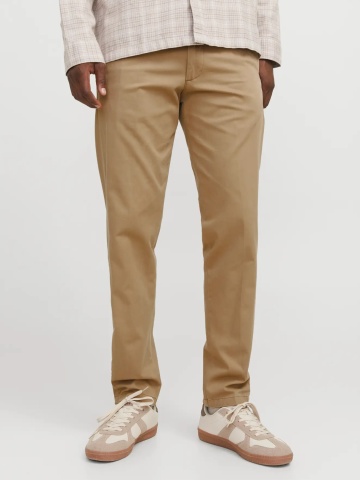 Jack & Jones, Pantaloni chino barbati, cu talie medie, Relaxed Fit, JPSTKANE BARRET, Maro