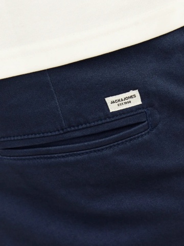 Jack & Jones Pantaloni chino barbati, Dave, croiala Slim fit, Bleumarin inchis - Img 4