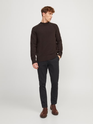 Jack & Jones Pantaloni chino barbati, Dave, croiala Slim fit, Negru - Img 5