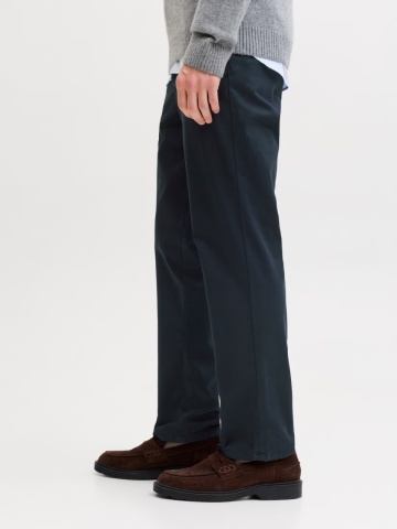 Jack & Jones, Pantaloni chino, barbati, Jpstollie Vance, Regular Fit, cu talie medie, Bleumarin inchis - Img 3