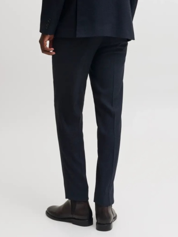 Jack & Jones Pantaloni costum barbati, din amestec de lana, cu talia medie, Slim fit, JPRSOLARIS, Bleumarin inchis - Img 2