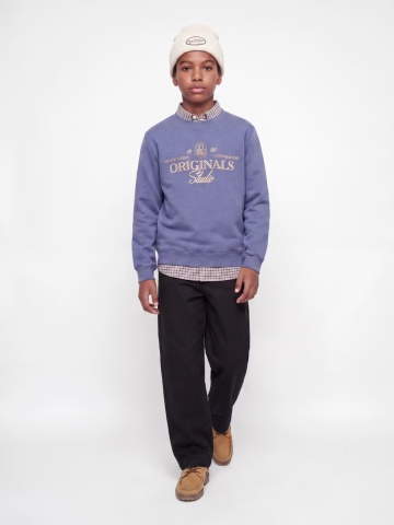 Jack & Jones Pantaloni jogger, din bumbac, baieti, cu talie inalta, JPSTEVAN, Negru - Img 5