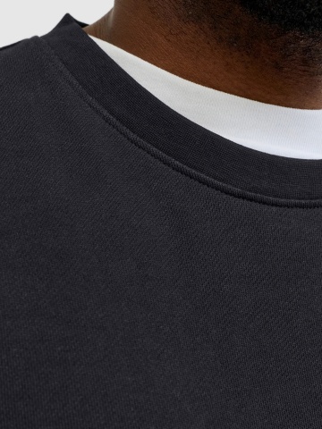 Jack & Jones Plus Bluza barbati big sizes, cu decolteu la baza gatului, Negru - Img 3