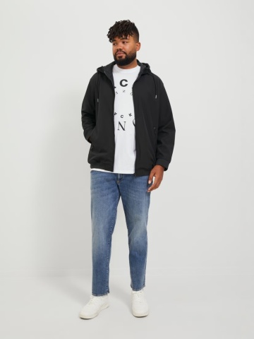 Jack & Jones Plus Jacheta softshell cu gluga barbati big sizes, Negru - Img 6