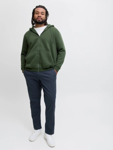 Jack & Jones Plus Pantaloni chino, JPSTMARCO JJDAVE, barbati big sizes, Slim Fit, Bleumarin inchis - Img 7