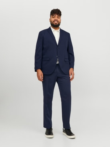 Jack & Jones Plus Pantaloni costum barbati, JPRFRANCO, cu croiala Regular Fit, Bleumarin inchis - Img 5