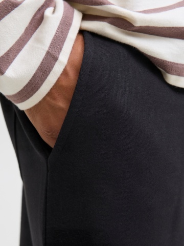 Jack & Jones Plus Pantaloni de trening barbati big sizes, cu talie medie, croiala Relaxed fit, JPSTKANE BRADLEY, Negru - Img 4