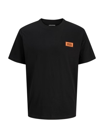 Jack & Jones Plus Tricou barbati big sizes, din bumbac, Regular fit, JJRUSH, Negru - Img 8