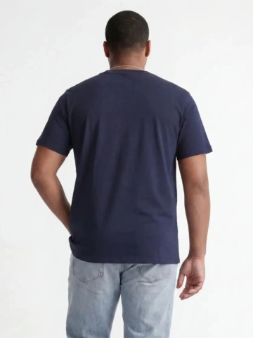 Jack & Jones Plus Tricou barbati big sizes, din bumbac, Regular Fit, JJBENSON, Bleumarin inchis - Img 2
