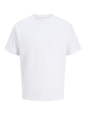 Jack & Jones Plus Tricou simplu, barbati big sizes, din bumbac organic, Relaxed Fit, Alb - Img 8