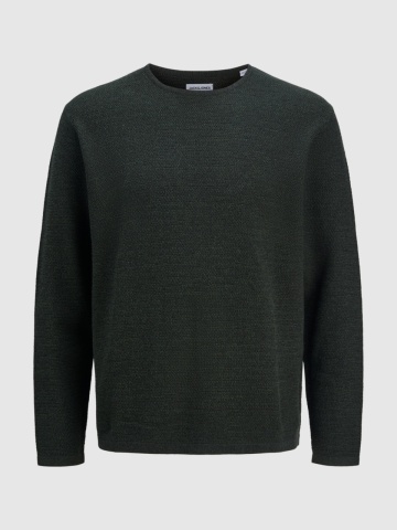 Jack & Jones Pulover tricotat barbati cu decolteu la baza gatului, Verde inchis - Img 8