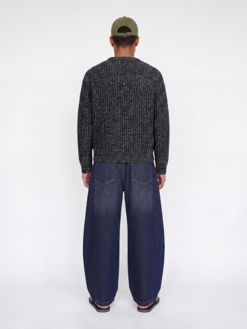Jack & Jones Pulover tricotat, barbati cu decolteu la baza gatului, Regular fit, JJJAXON, Bleumarin inchis - Img 4