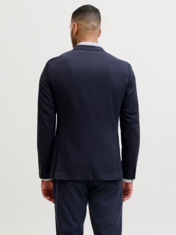 Jack & Jones Sacou elegant barbati, JPRFRANCO, cu croiala Super Slim fit, Bleumarin inchis - Img 2
