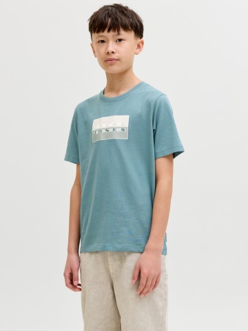 Jack & Jones Tricou baieti, Regular fit la baza gatului, Albastru