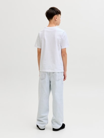 Jack & Jones Tricou baieti, Regular fit la baza gatului, Alb - Img 2
