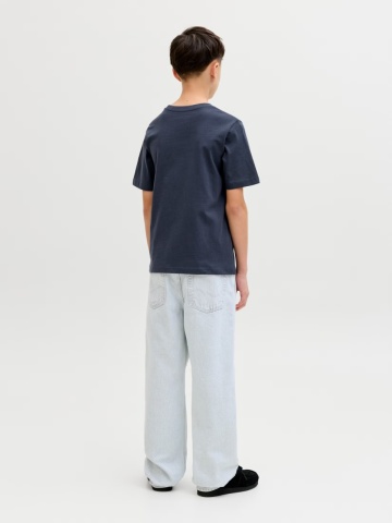 Jack & Jones Tricou baieti, Regular fit la baza gatului, Bleumarin inchis - Img 2