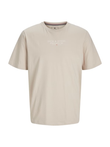 Jack & Jones Tricou barbati cu imprimeu text Jack & Jones Premium, Crem - Img 8