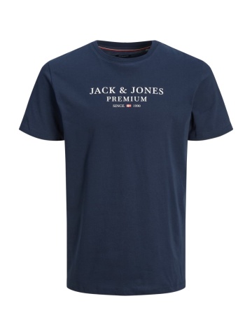 Jack & Jones Tricou barbati cu imprimeu text Jack & Jones Premium, Bleumarin inchis - Img 8