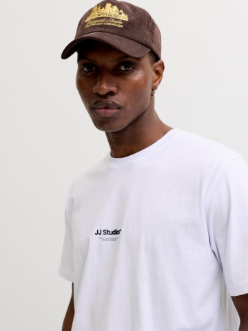 Jack & Jones Tricou barbati, JJESOHO TEE SS, la baza gatului, Relaxed Fit, Alb - Img 3