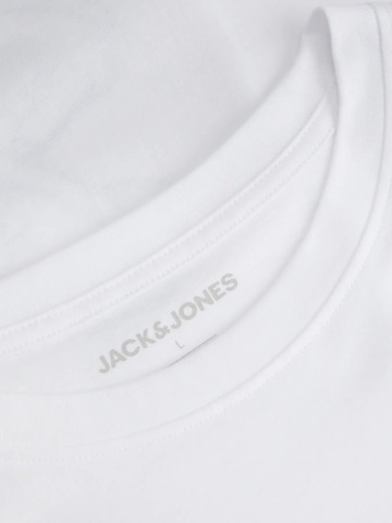 Jack & Jones Tricou barbati la baza gatului, din bumbac, Regular Fit, JJFUNNY FRUIT, Alb - Img 3
