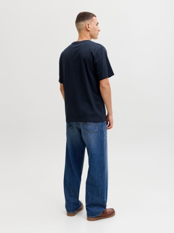 Jack & Jones Tricou cu decolteu la baza gatului, barbati, Standard fit, Bleumarin inchis - Img 7