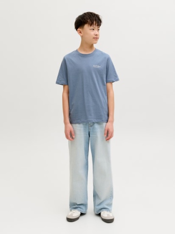 Jack & Jones Tricou din bumbac, baieti, cu decolteu la baza gatului, Albastru - Img 6